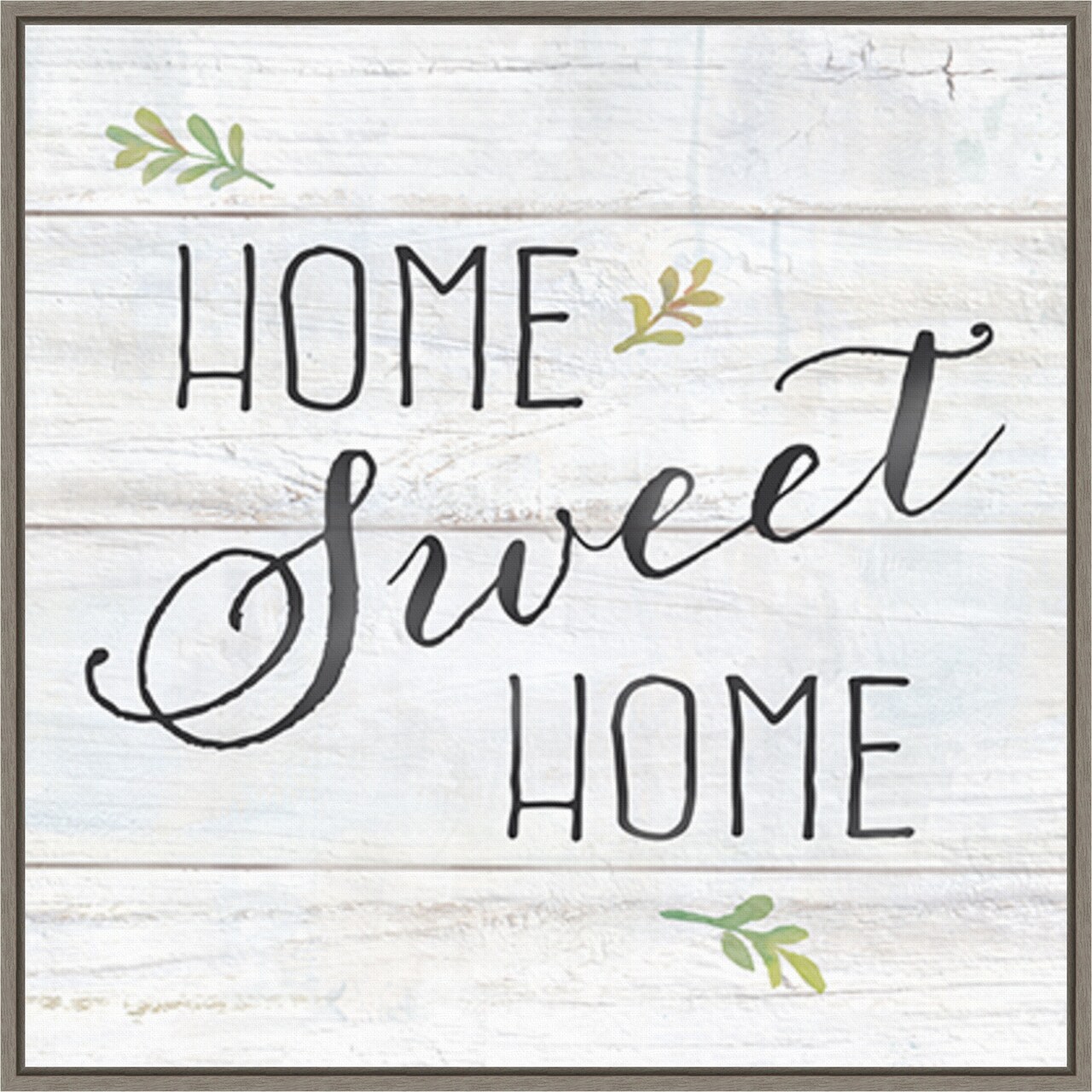 Farmhouse Sign I Home Sweet Home by Cynthia Coulter 22-in. W x 22-in. H. Canvas Wall Art Print Framed in Grey